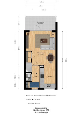 Floorplan - de Bontstraat, 5691 SX Son en Breugel